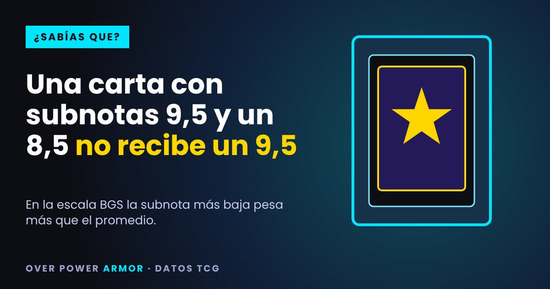 Portada: una carta con subnotas BGS 9,5 y una 8,5 no recibe un 9,5
