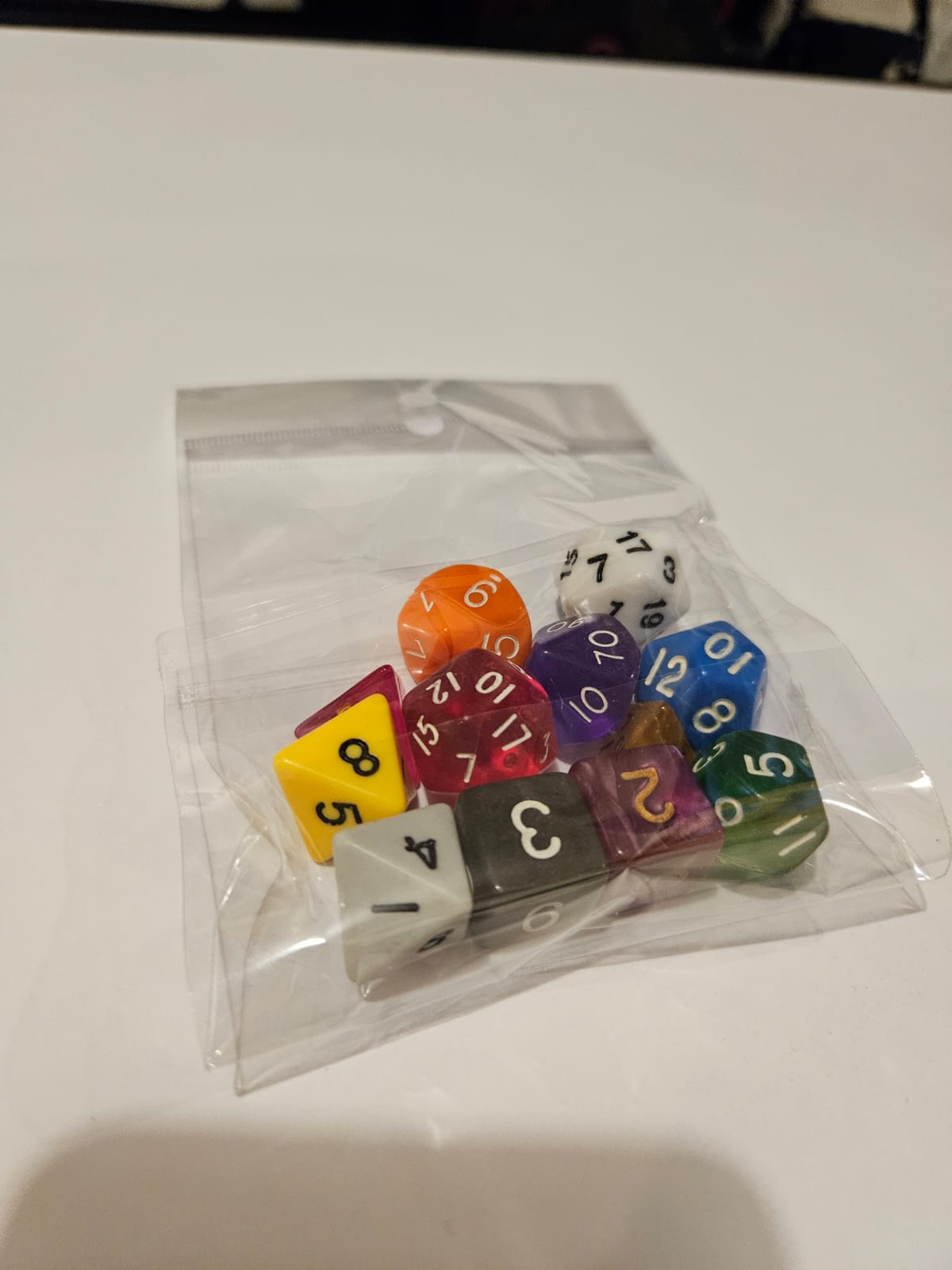 Pack of 12 dice 6 types D4 D6 D8 D12 D20 Color Random